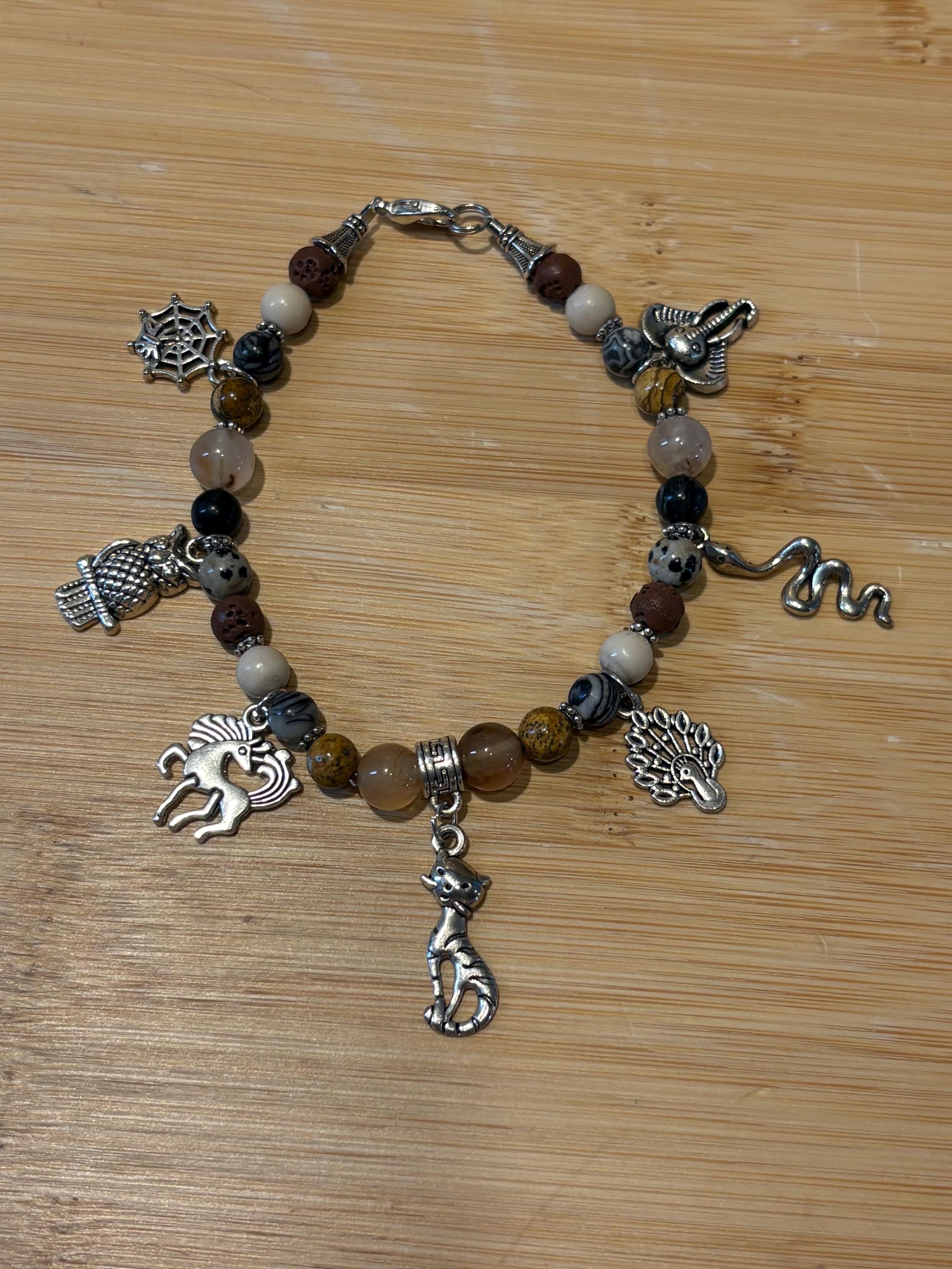 Friendly Familiars - Handmade Beaded Charm Bracelet