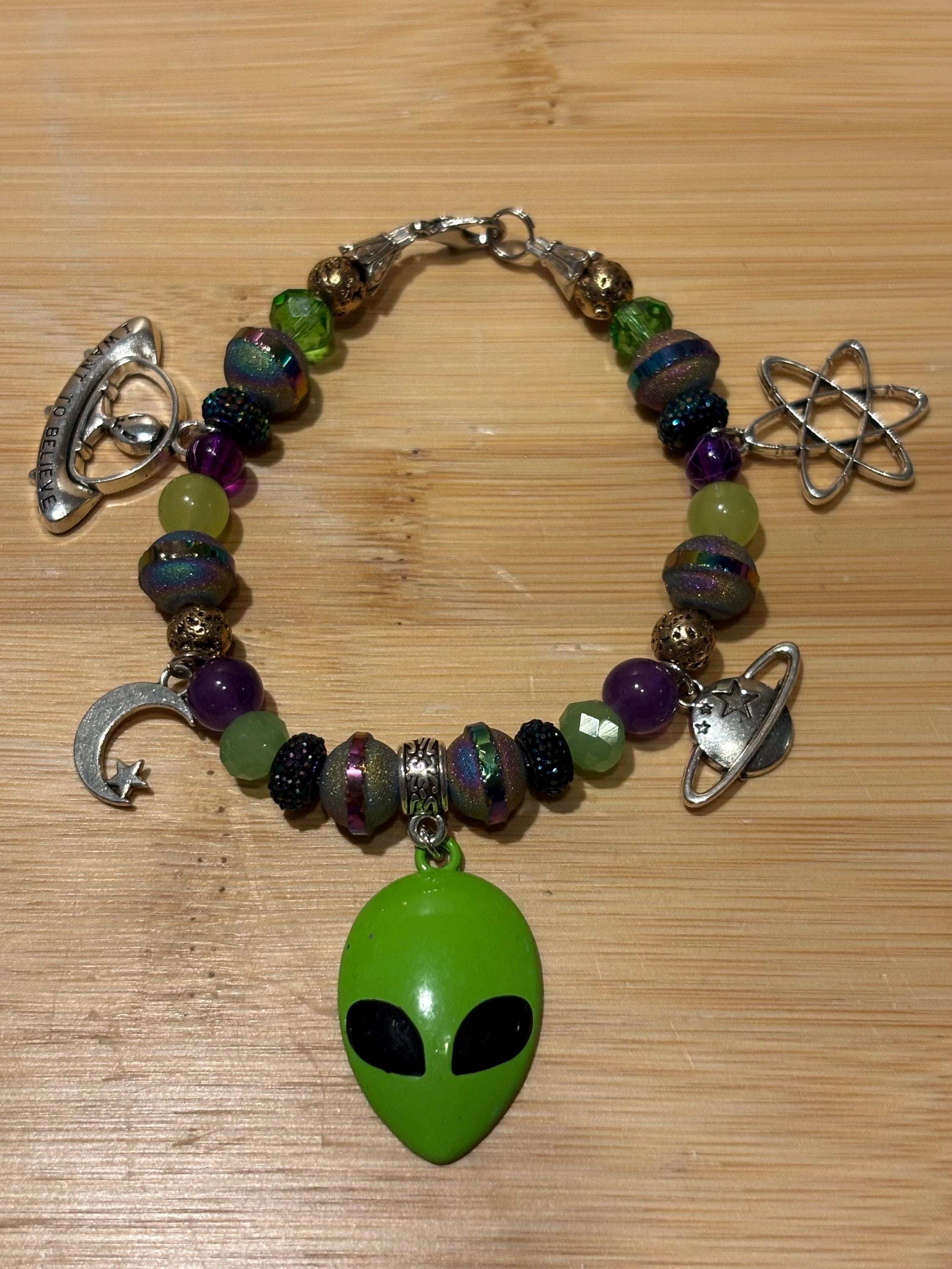 Galactic Wanderer - Handmade Beaded Charm Bracelet