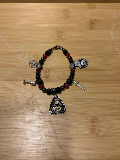 Oracle of the Dark - Handmade Beaded Charm Bracelet
