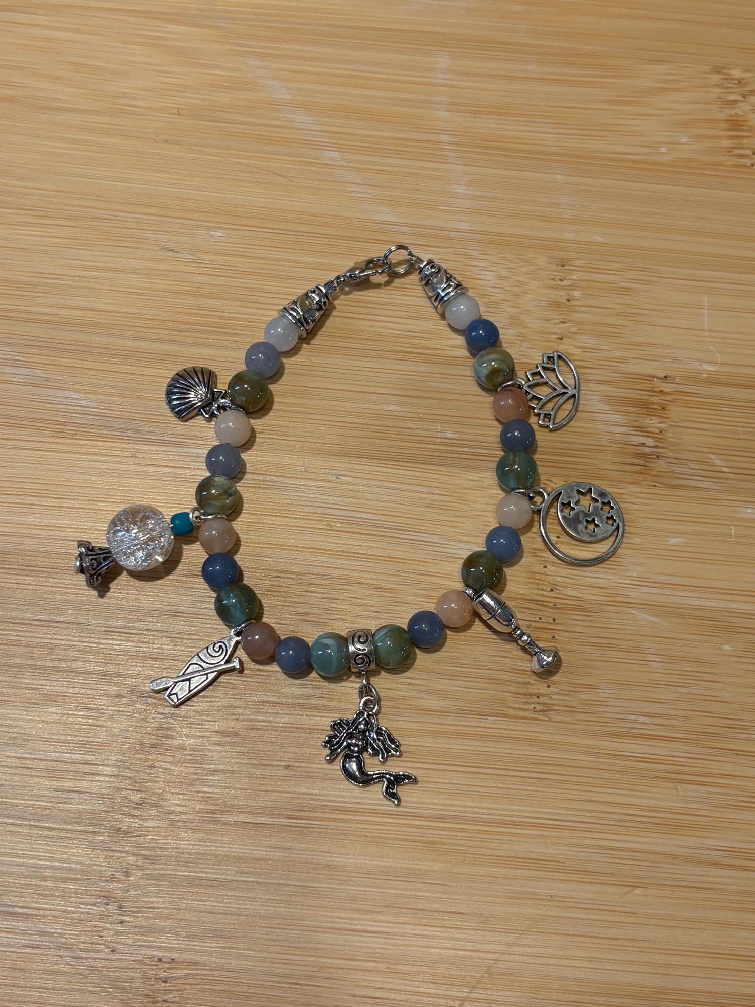 Mermaid Oceans - Handmade Beaded Charm Bracelet