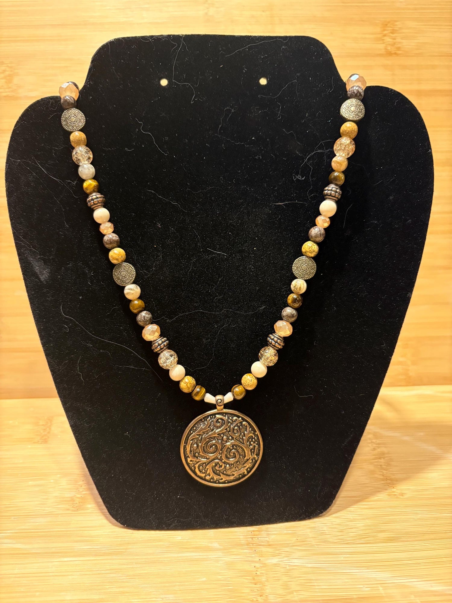 Bronze Metal - Handmade Beaded Necklace