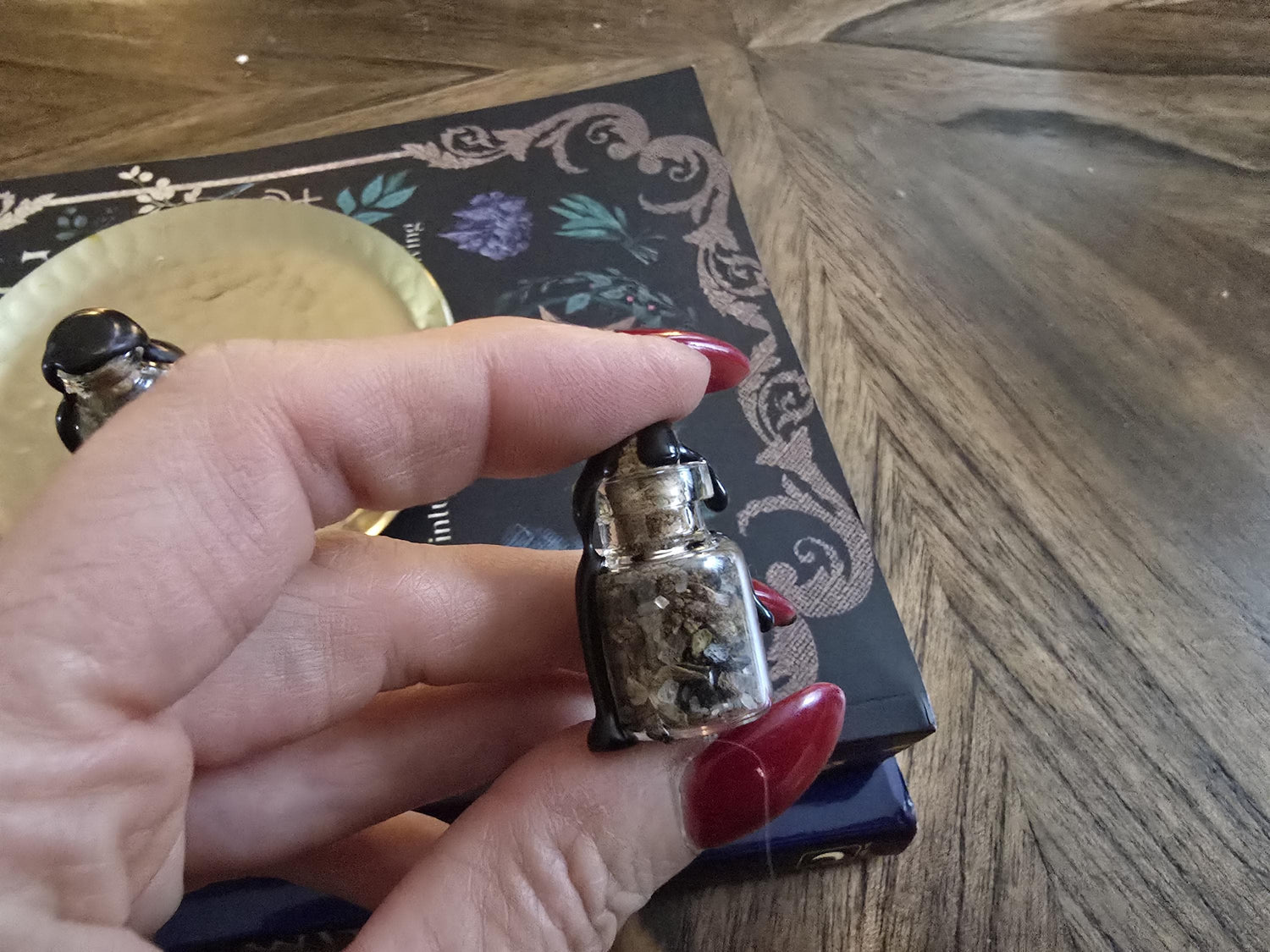 Handcrafted Money Spell Jar - Crystal Herb Blend, Home Altar Supplies