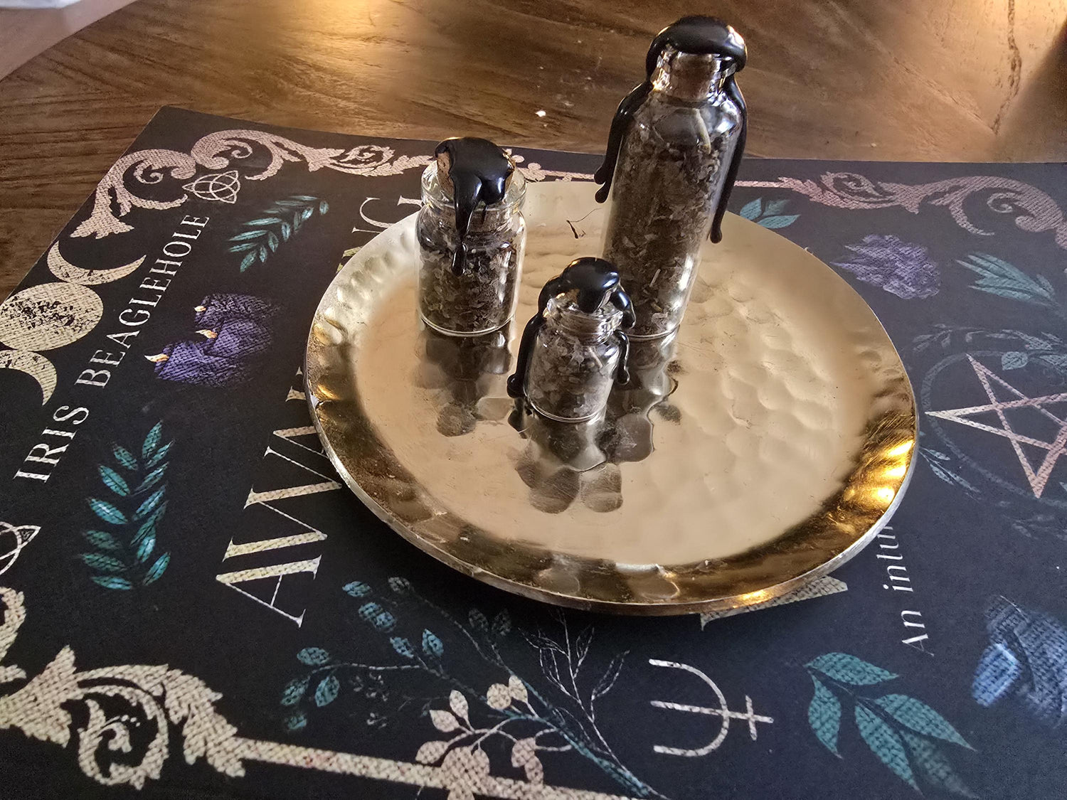 Handcrafted Money Spell Jar - Crystal Herb Blend, Home Altar Supplies