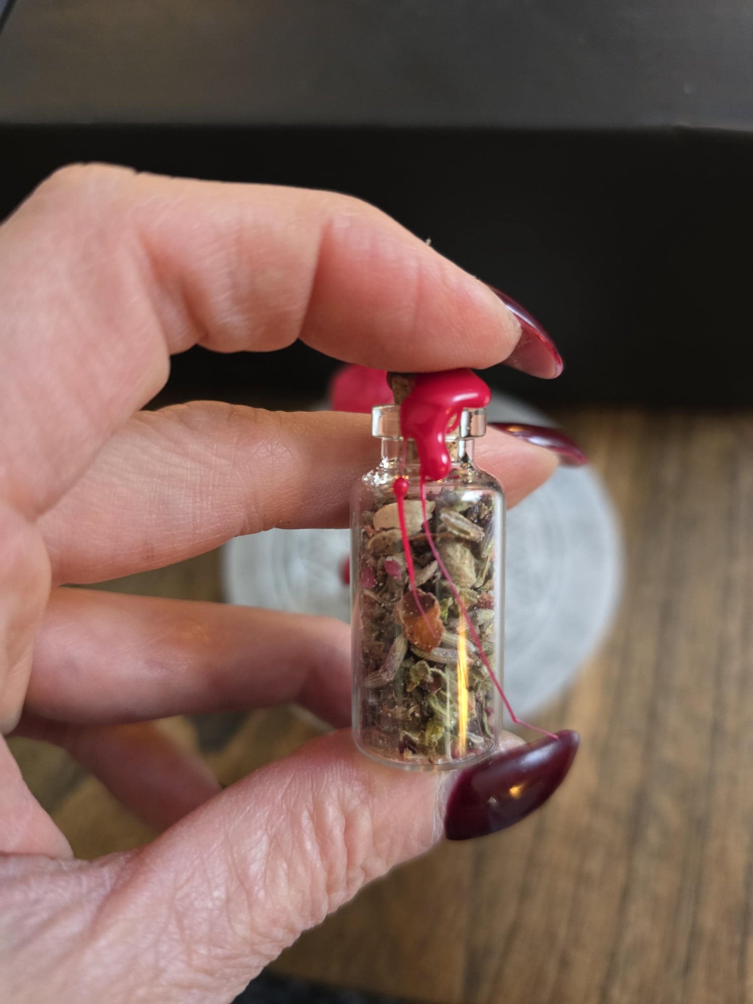 Handcrafted Money Spell Jar - Crystal Herb Blend, Home Altar Supplies