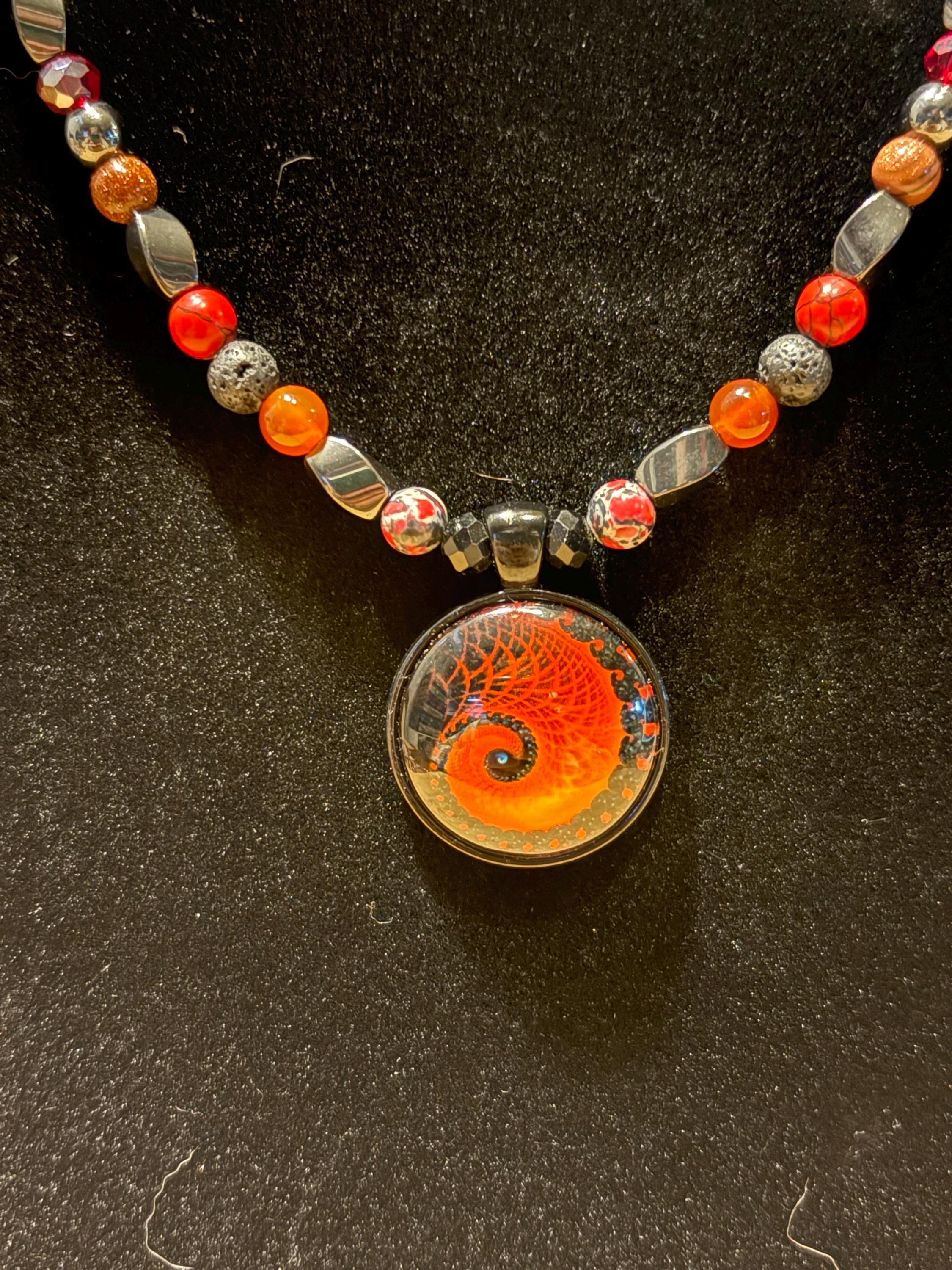 Ember Path - Handmade Beaded Necklace