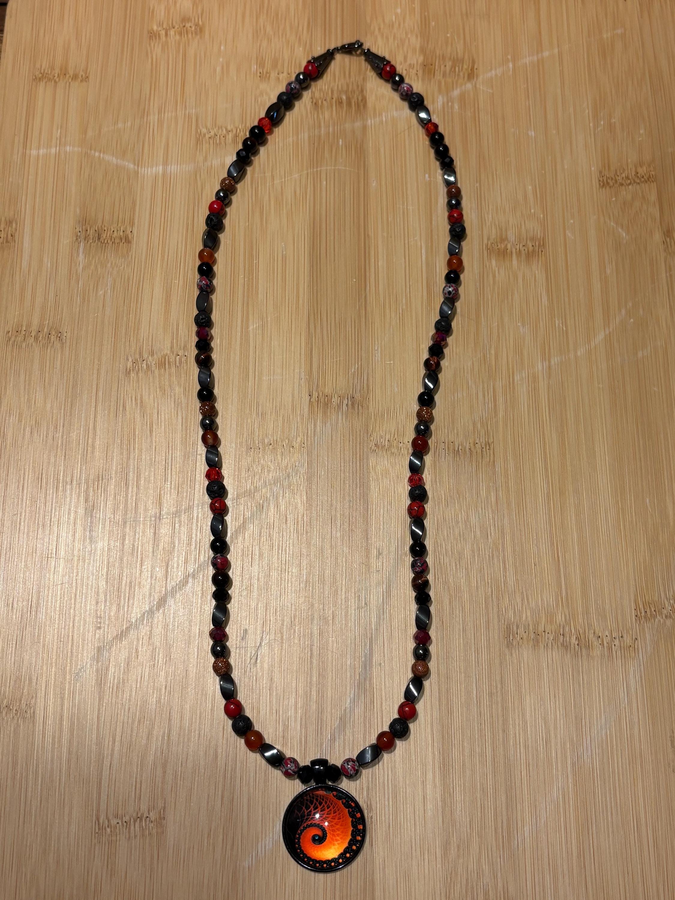 Ember Path - Handmade Beaded Necklace