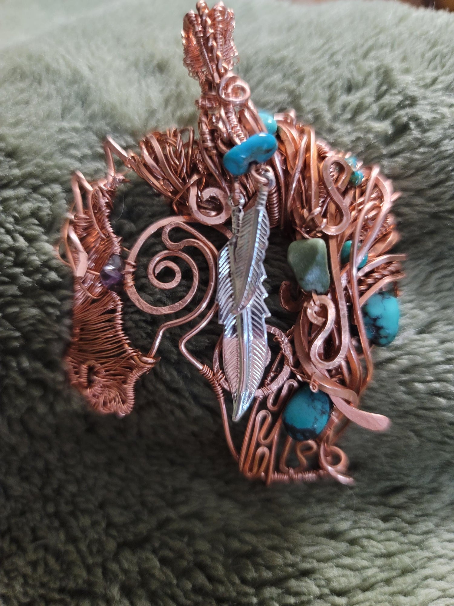 Copper silver mustang horse necklace,horse pendant,equestrian gifts for trainers,horse gifts women, Indian pony, turquoise unique, western