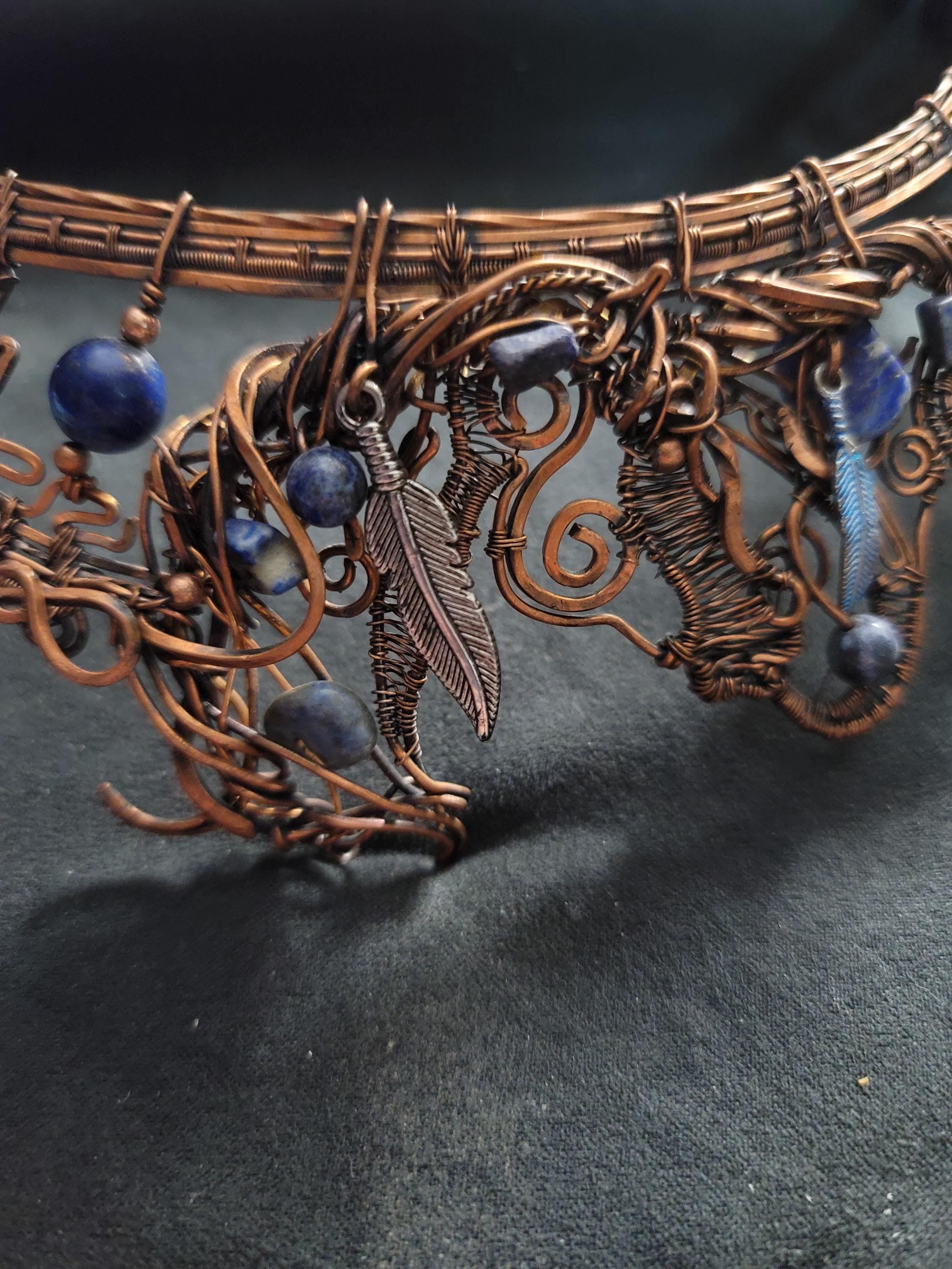 Copper mustang horse necklace,  horse pendant, equestrian gifts for trainers, horse gifts for women, feathers, Indian pony, lapis, saphire