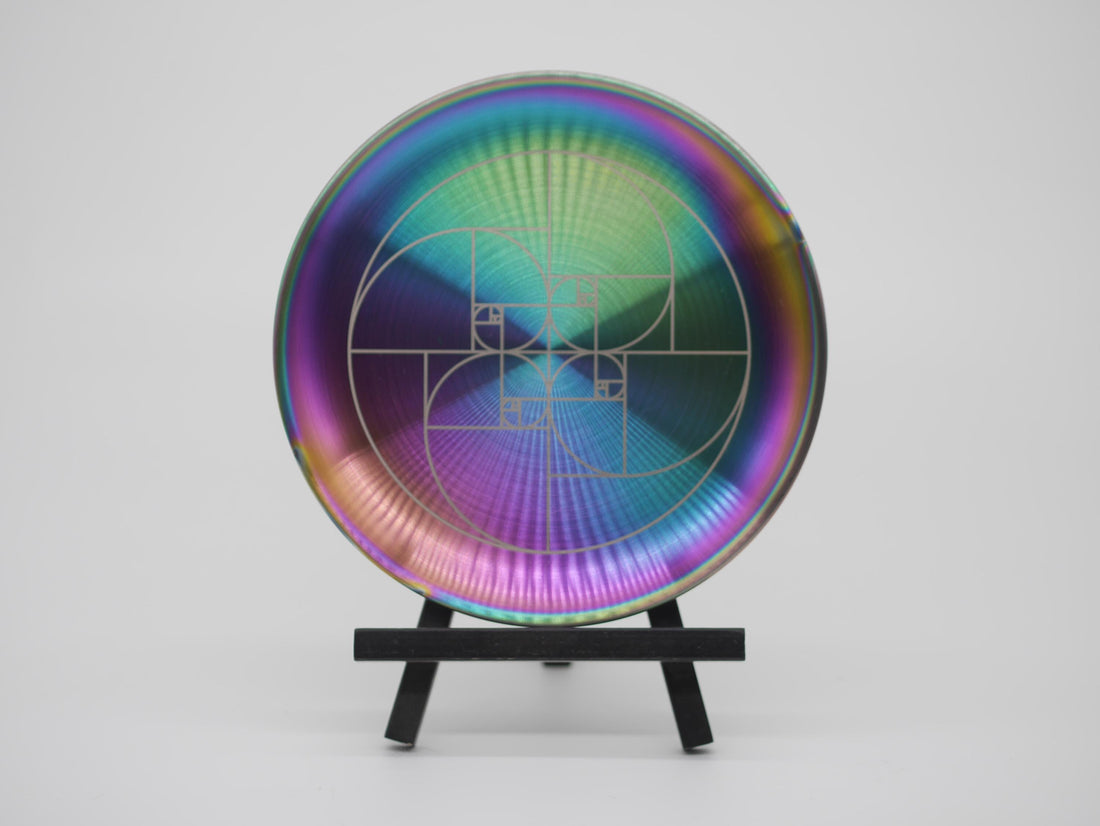 Fibonacci Sequence Rainbow Stainless Steel Altar Tray: Sacred Geometry