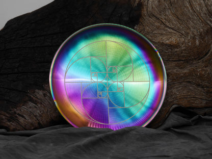 Fibonacci Sequence Rainbow Stainless Steel Altar Tray: Sacred Geometry