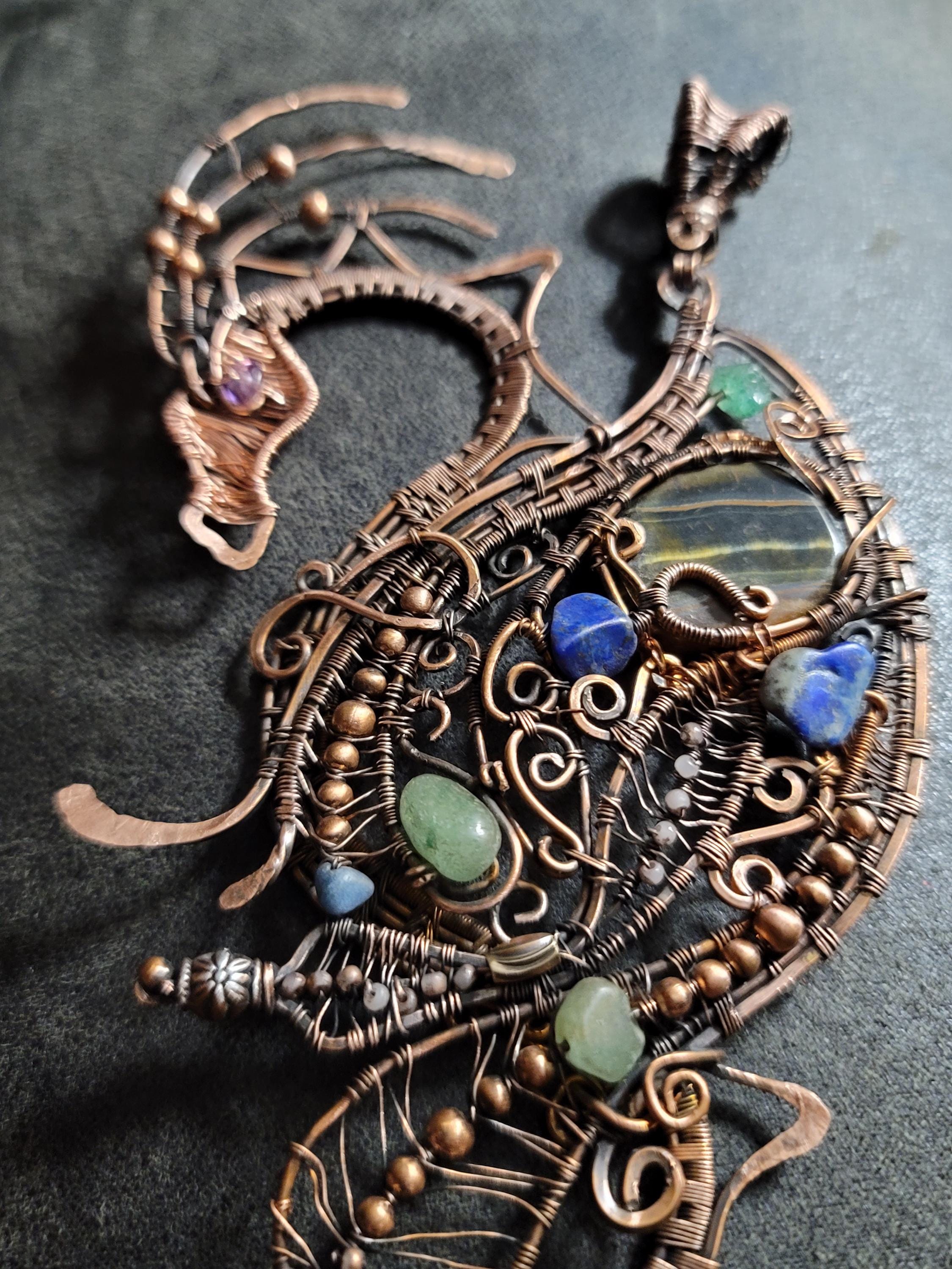 Dragon necklace, new age dragon lover gift, woman girl gift, fantasy necklace pagan, trendy boho necklace, spiritual gift, sister gift