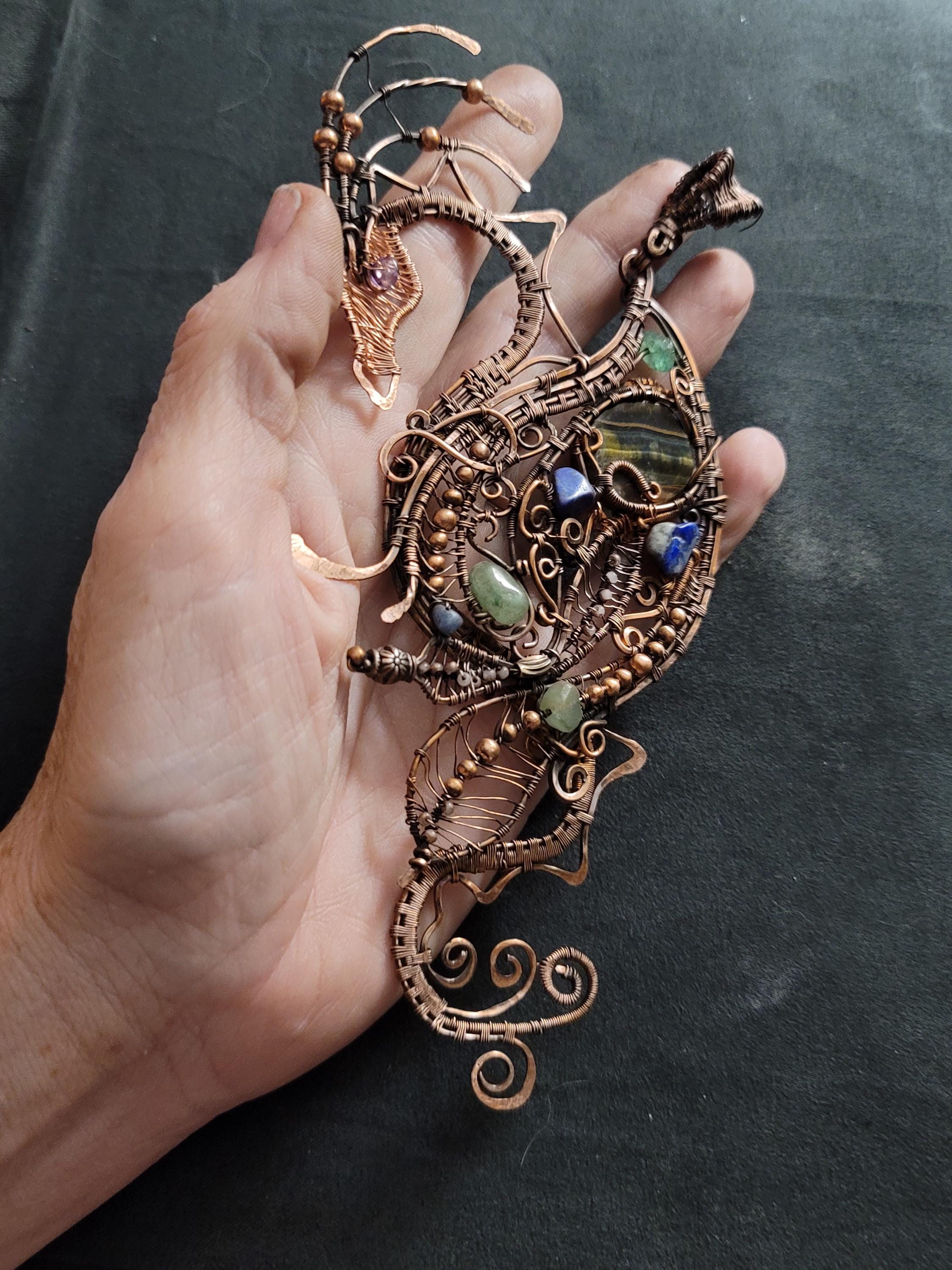 Dragon necklace, new age dragon lover gift, woman girl gift, fantasy necklace pagan, trendy boho necklace, spiritual gift, sister gift