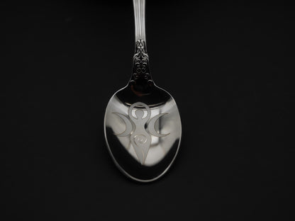 Triple Goddess Witches Teaspoon For Stirring In Intent - Engraved Stainless Steel