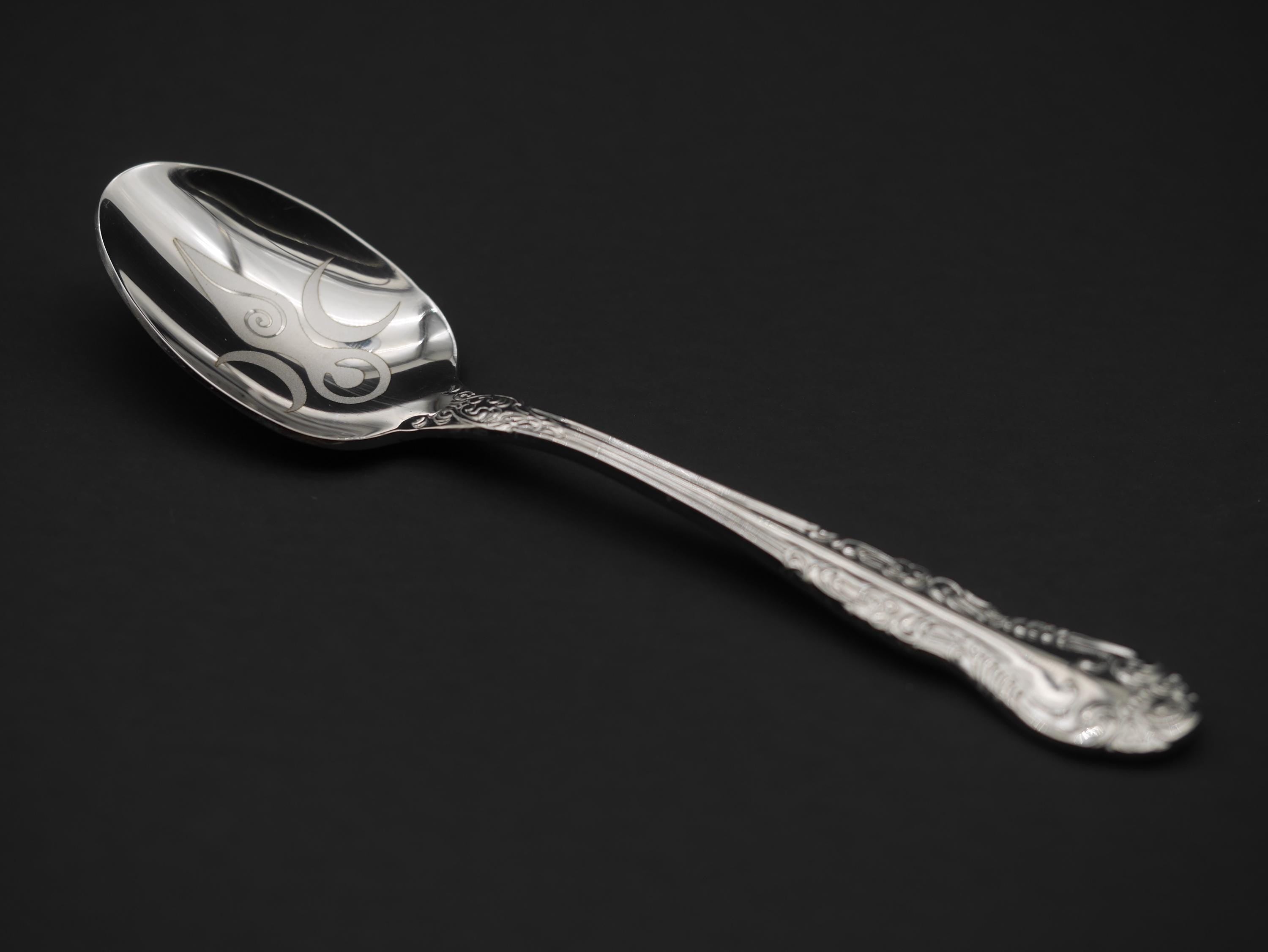 Triple Goddess Witches Teaspoon For Stirring In Intent - Engraved Stainless Steel