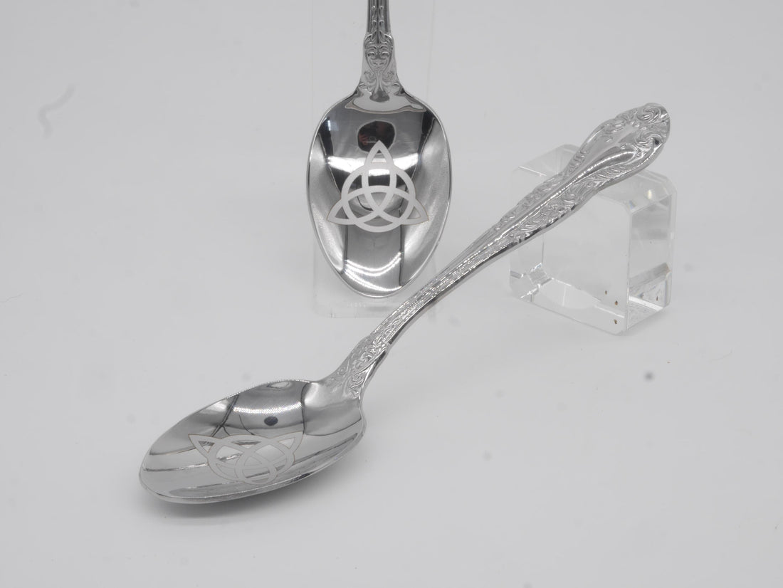 Triquetra Witches Teaspoon For Stirring In Intent - Engraved Stainless Steel