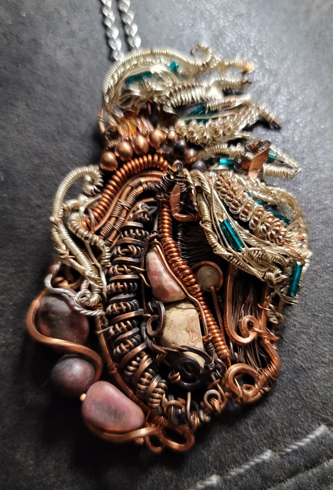 Copper silver mustang horse necklace,horse pendant,equestrian gifts for trainers,horse gifts women, wild horse, turquoise unique, western
