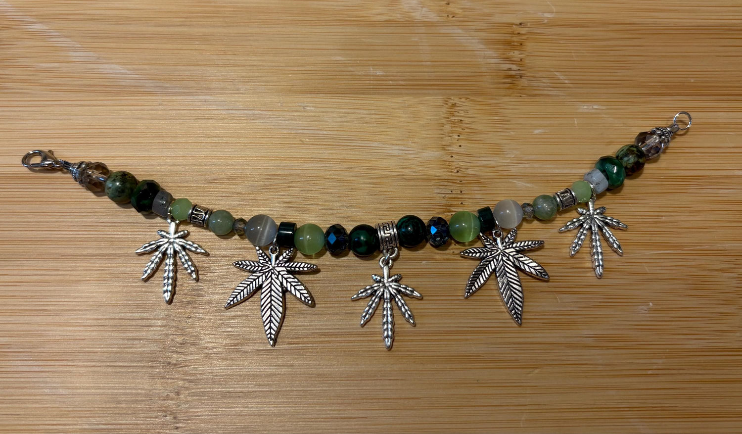 Frosty Hash - Handmade Beaded Charm Bracelet