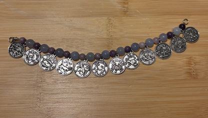 A Year of Health - Handmade Beaded  Charm Bracelet