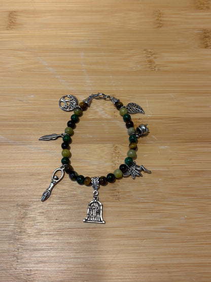 Forest Witch - Handmade Beaded Charm Bracelet
