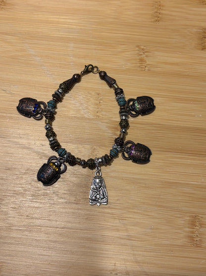 Imhotep - Handmade Beaded Charm Bracelet