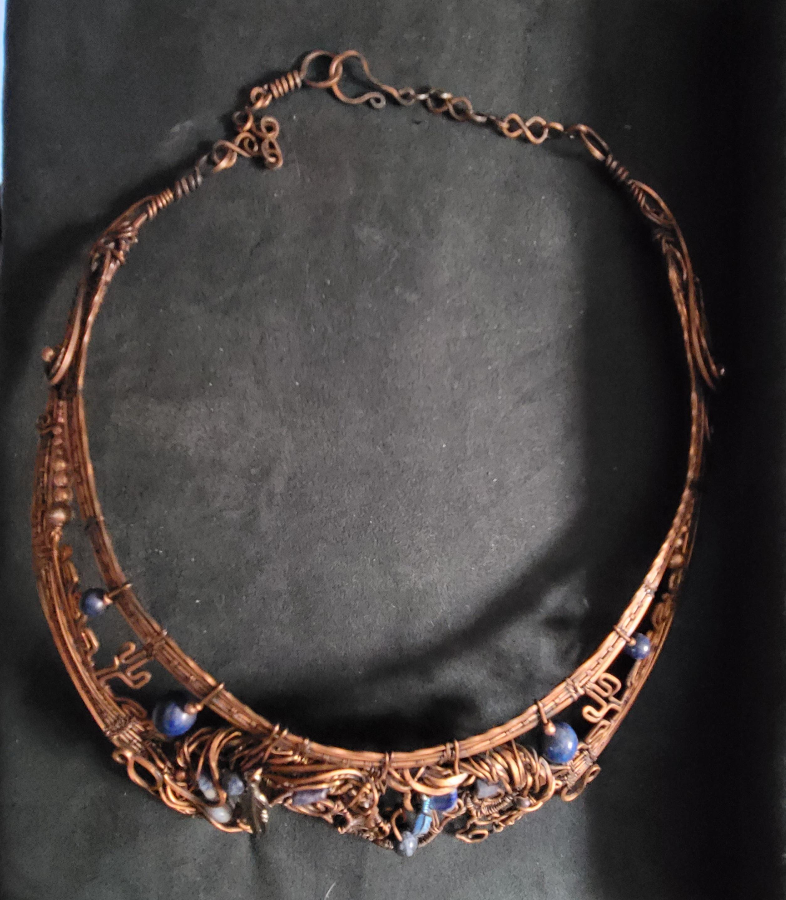 Copper mustang horse necklace,  horse pendant, equestrian gifts for trainers, horse gifts for women, feathers, Indian pony, lapis, saphire
