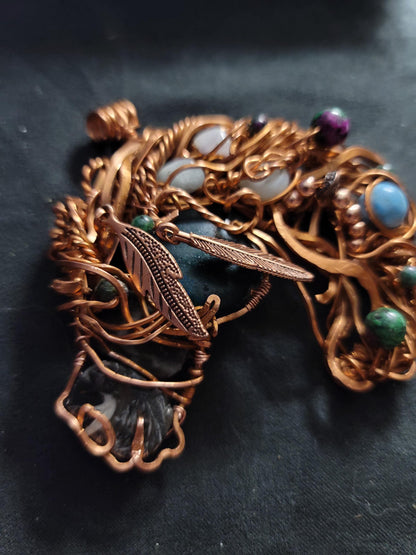 Copper Wire Horse Necklace, horse ornament, horse gifts,  wild horse mustang, Equestrian Pendant