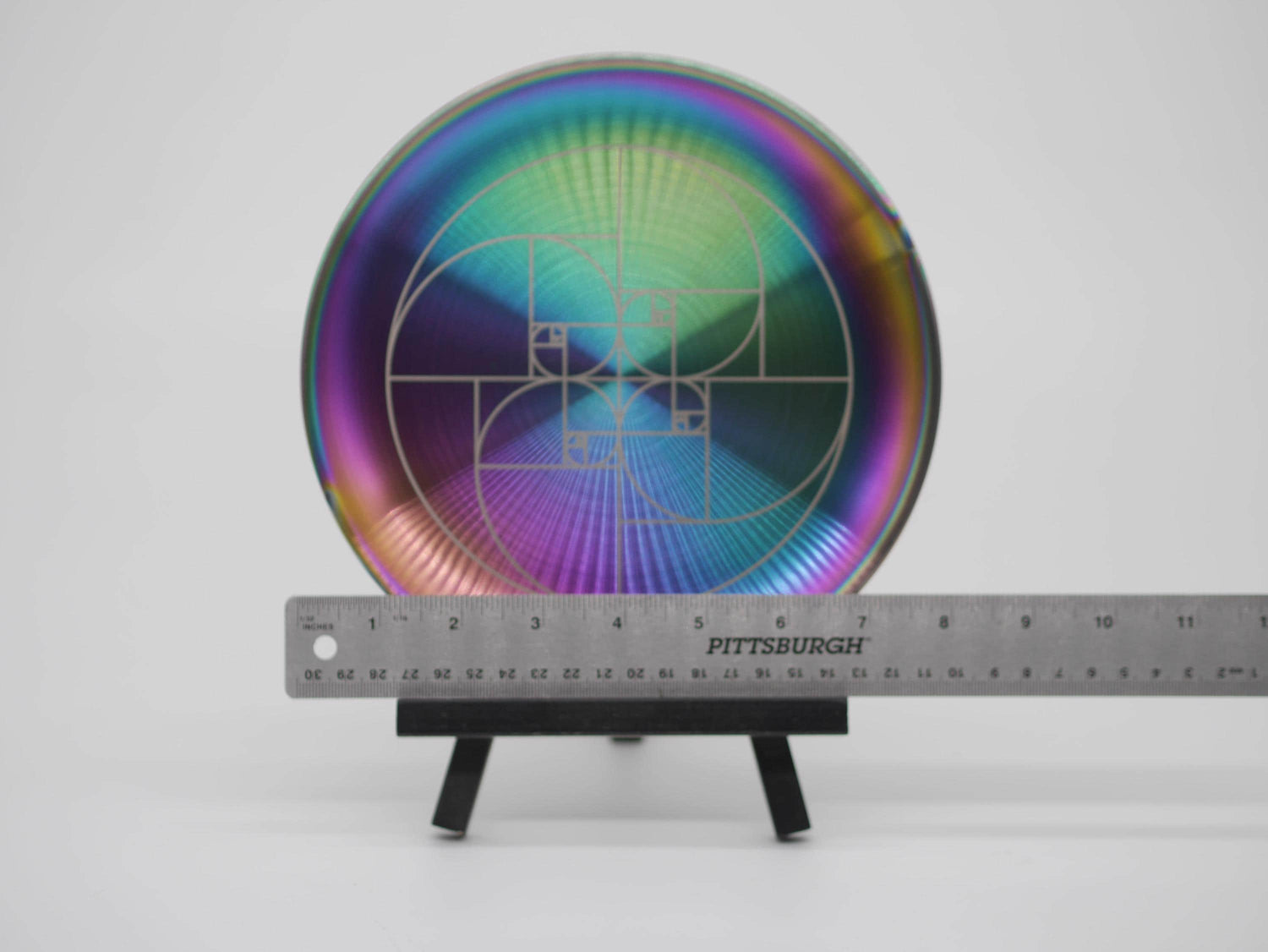 Fibonacci Sequence Rainbow Stainless Steel Altar Tray: Sacred Geometry