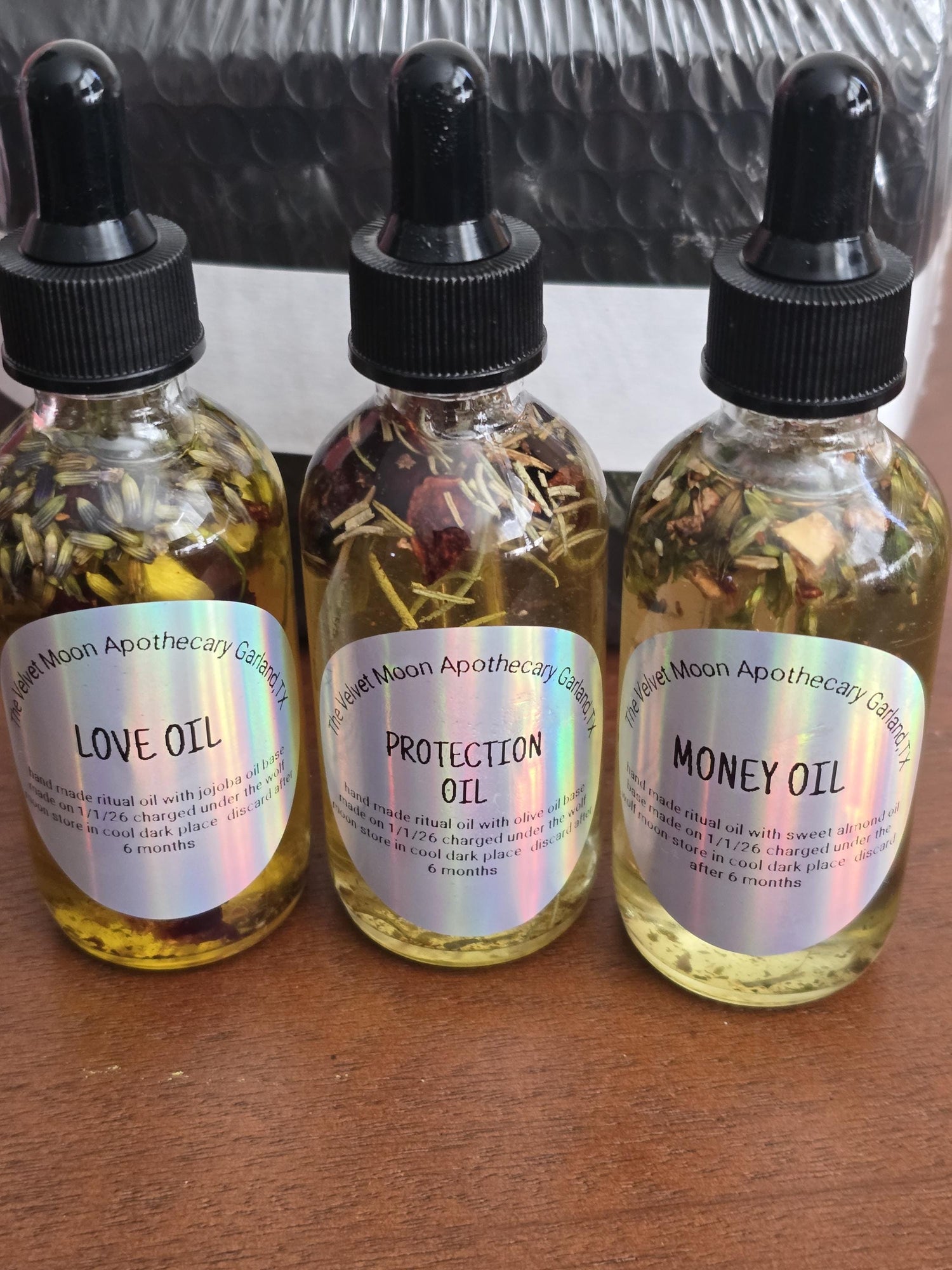 Handcrafted Ritual Oils– Attraction, Romance/  Money, Abundance/Protection Energy