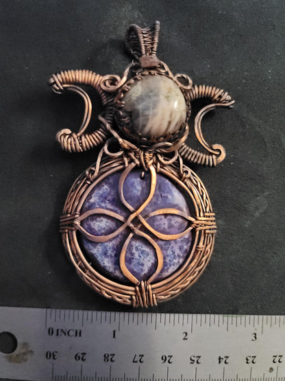 Triple moon necklace, pagan new age wiccan gift, woman girl gift, riual necklace pagan, trendy boho necklace, spiritual gift, sister gifts
