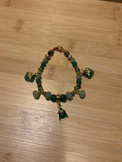 Jade Envy - Handmade Beaded Charm Bracelet