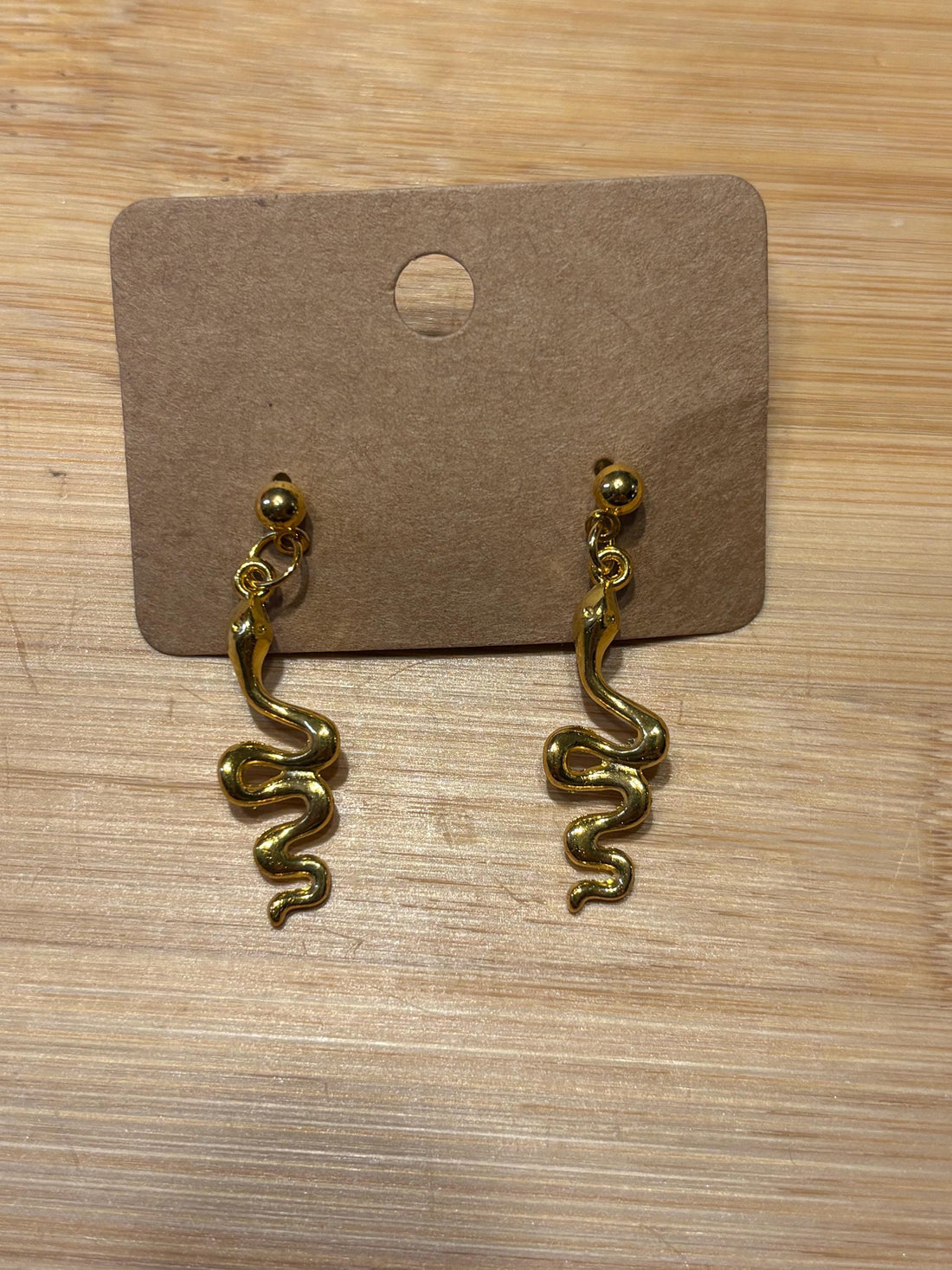 Golden Snakes - Handmade Beaded Earrings