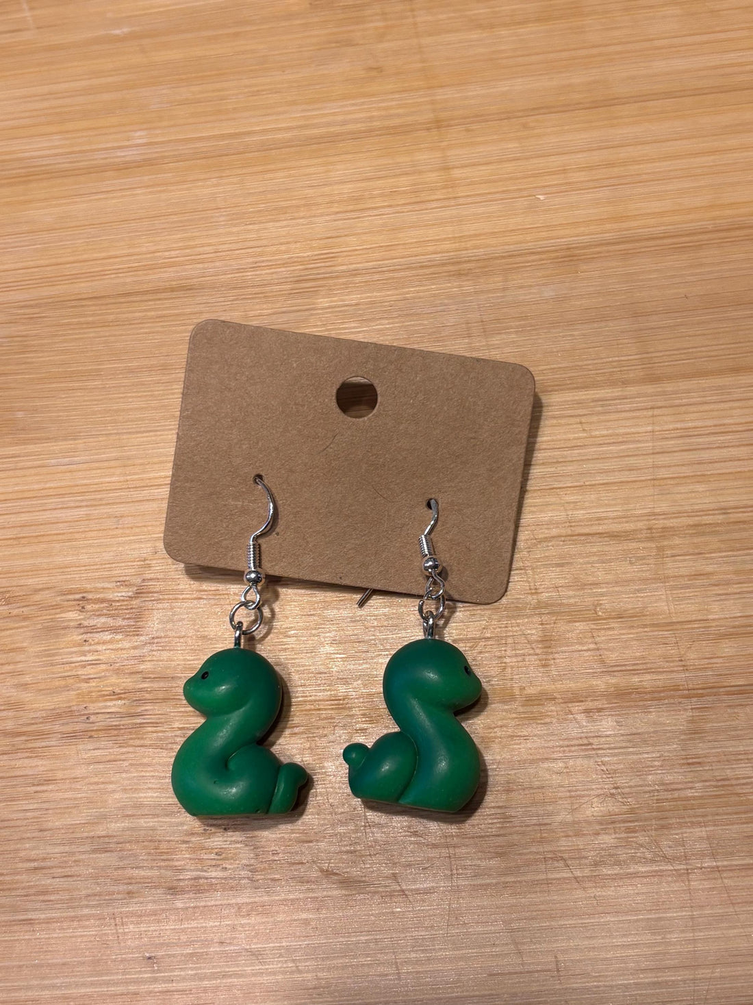 Green Snakes - Handmade Beaded Earrings