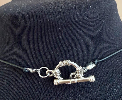 Crescent Moon Cat Pendant Necklace with Moonstone and Amethyst Beads.