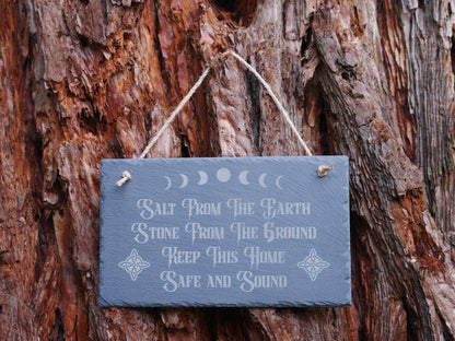 Pagan | Witchy Household Blessing Slate Sign - Salt from the Earth