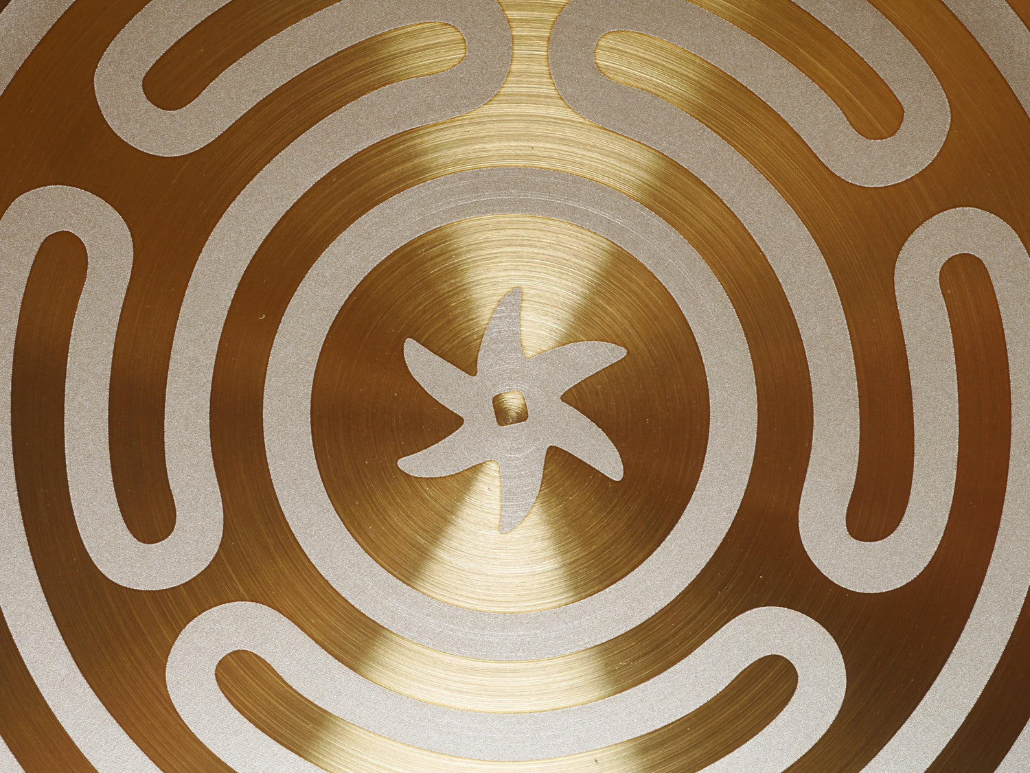 Gold Tone Strophalos of Hecate Altar Tray - Engraved Stainless Steel