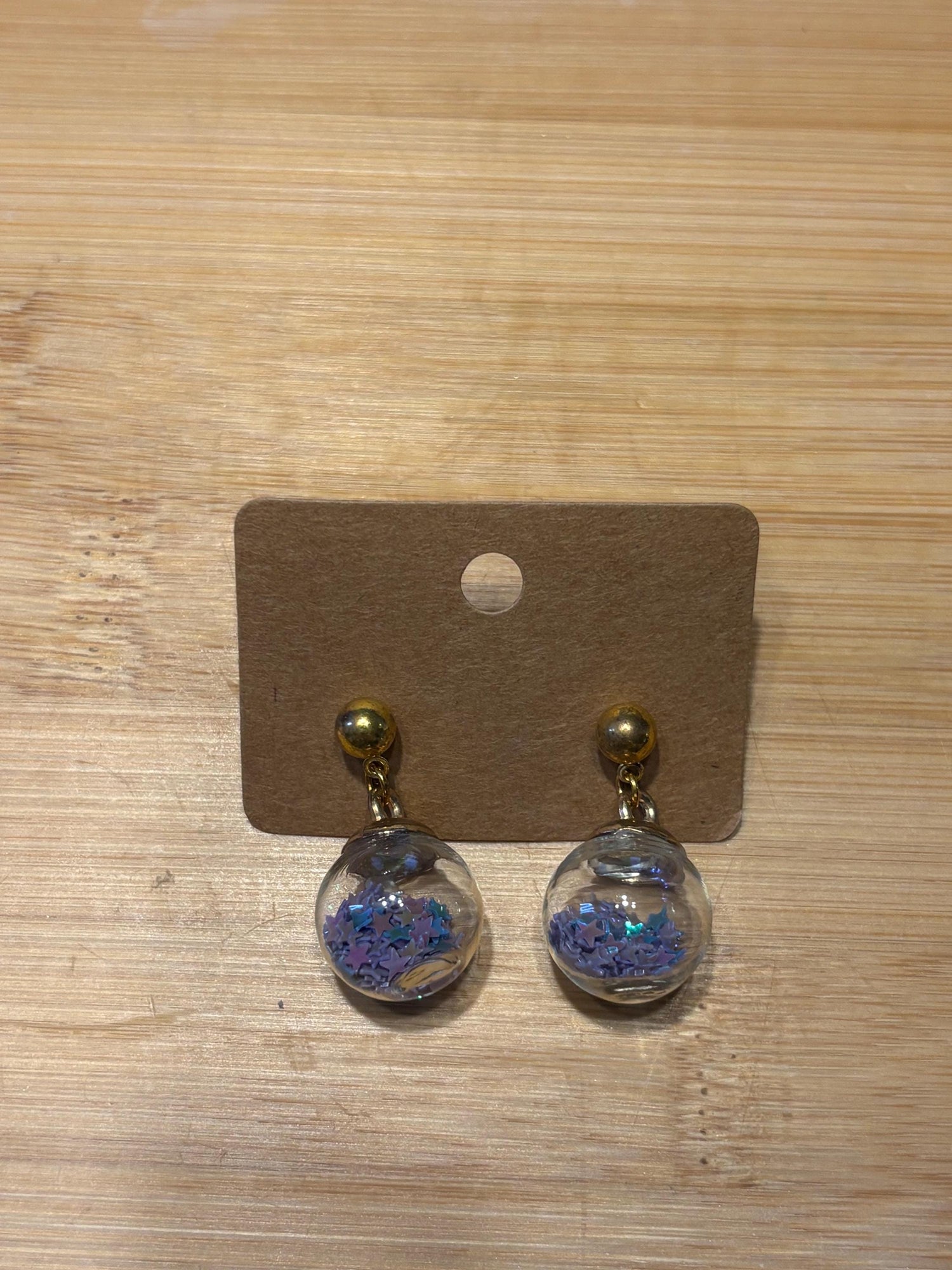 Purple Globes - Handmade Beaded Earrings