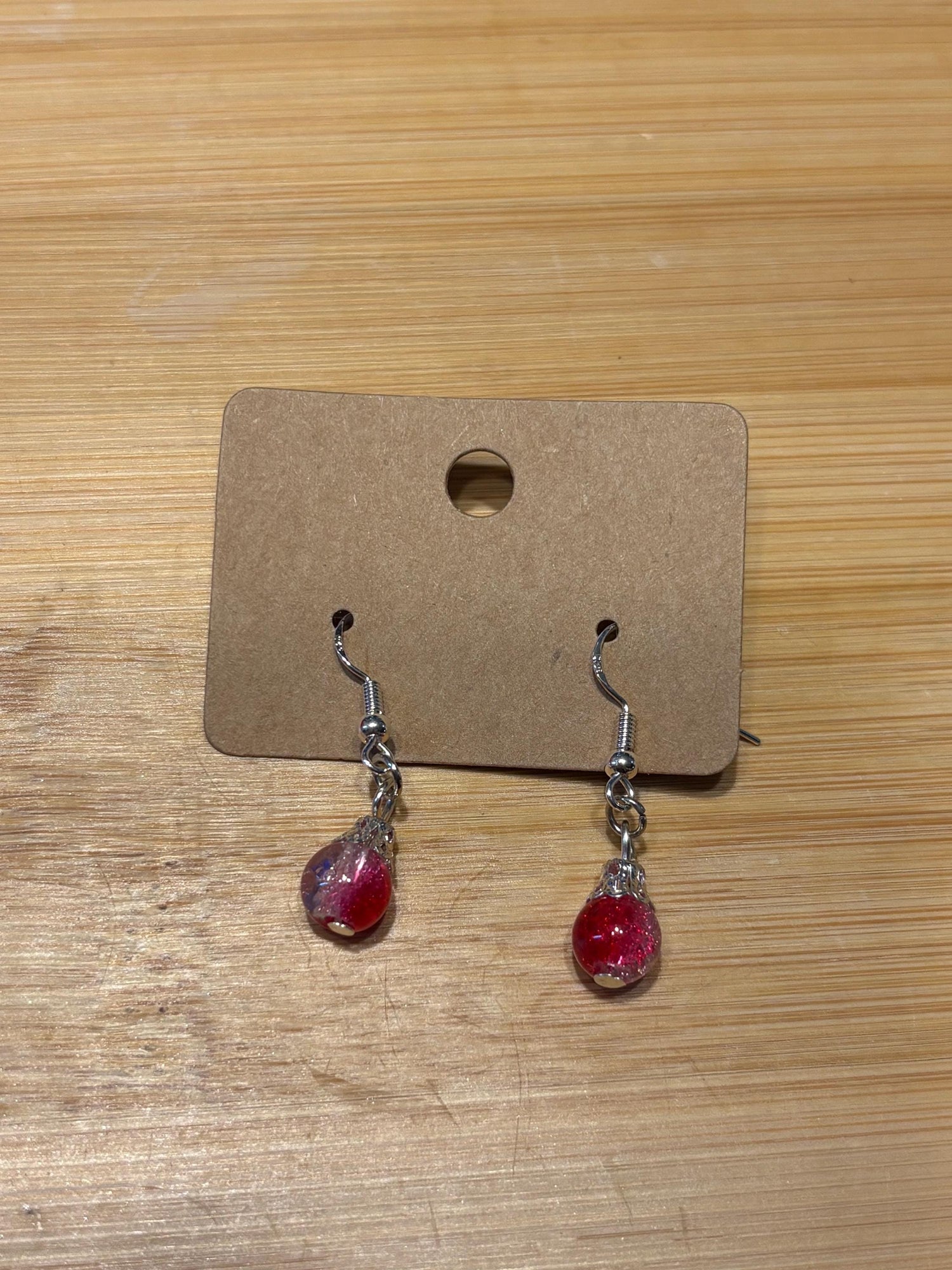 Red Drops - Handmade Beaded Earrings