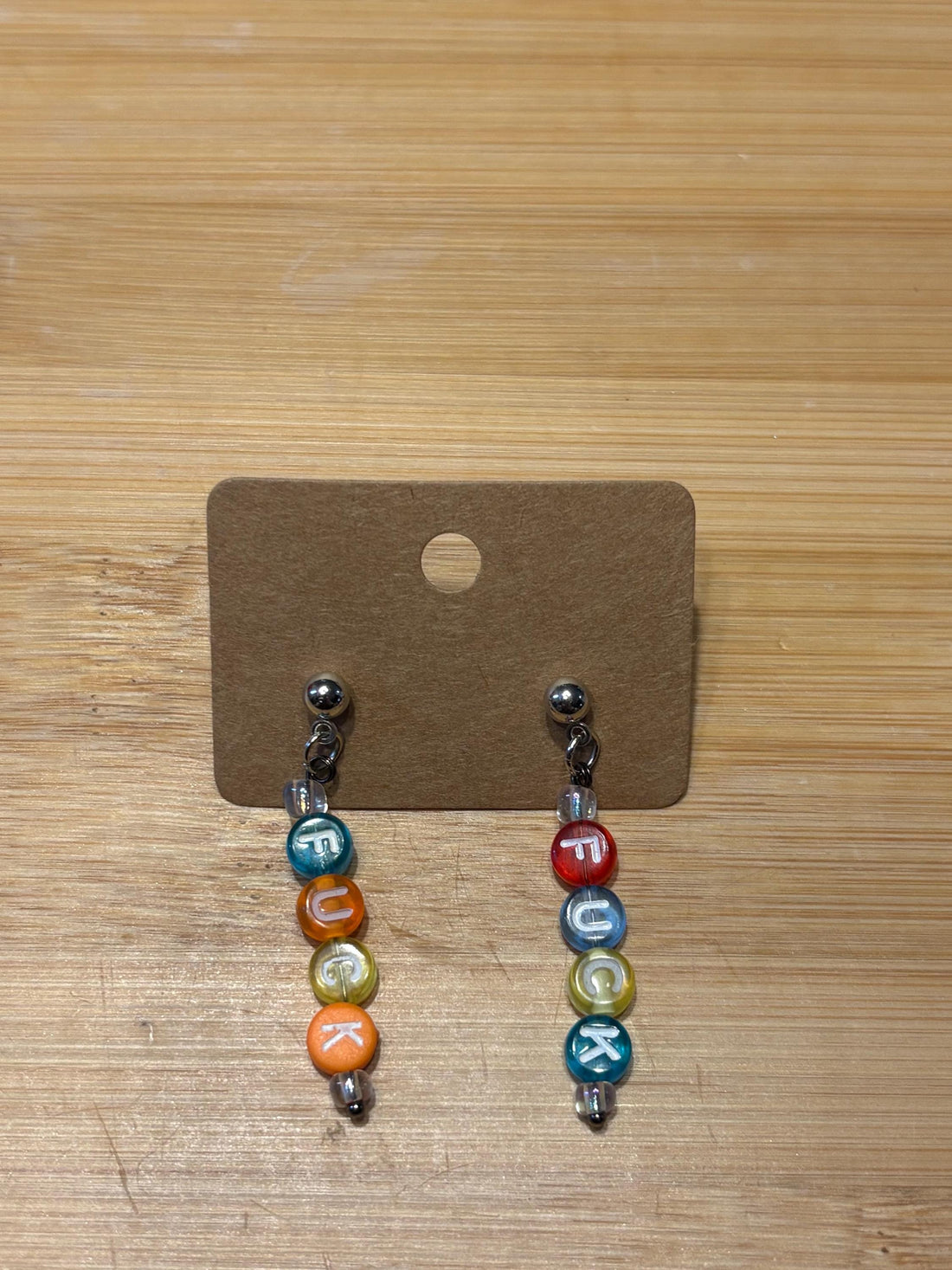 FUCK - Handmade Beaded Earrings