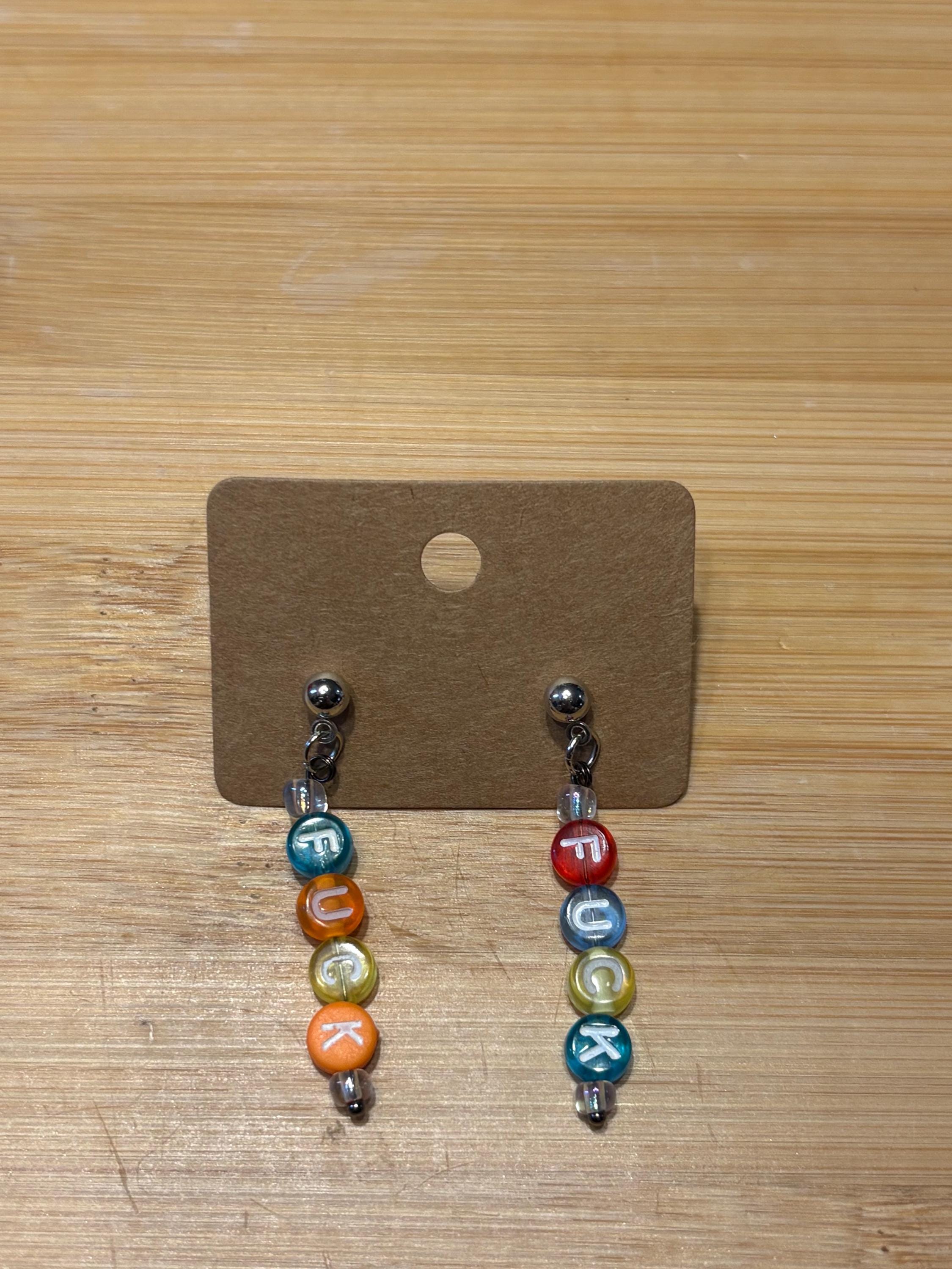 FUCK - Handmade Beaded Earrings