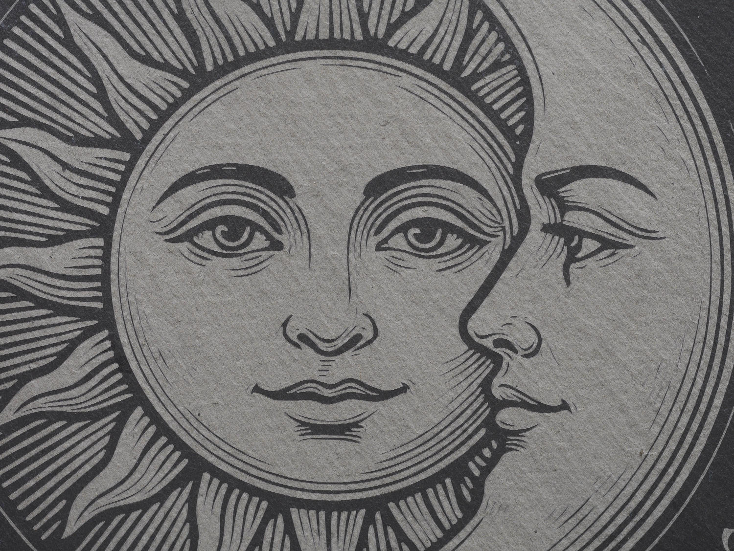 Bohemian Sun &amp; Moon Pendulum Board on Natural Slate -Divination - Altar Piece