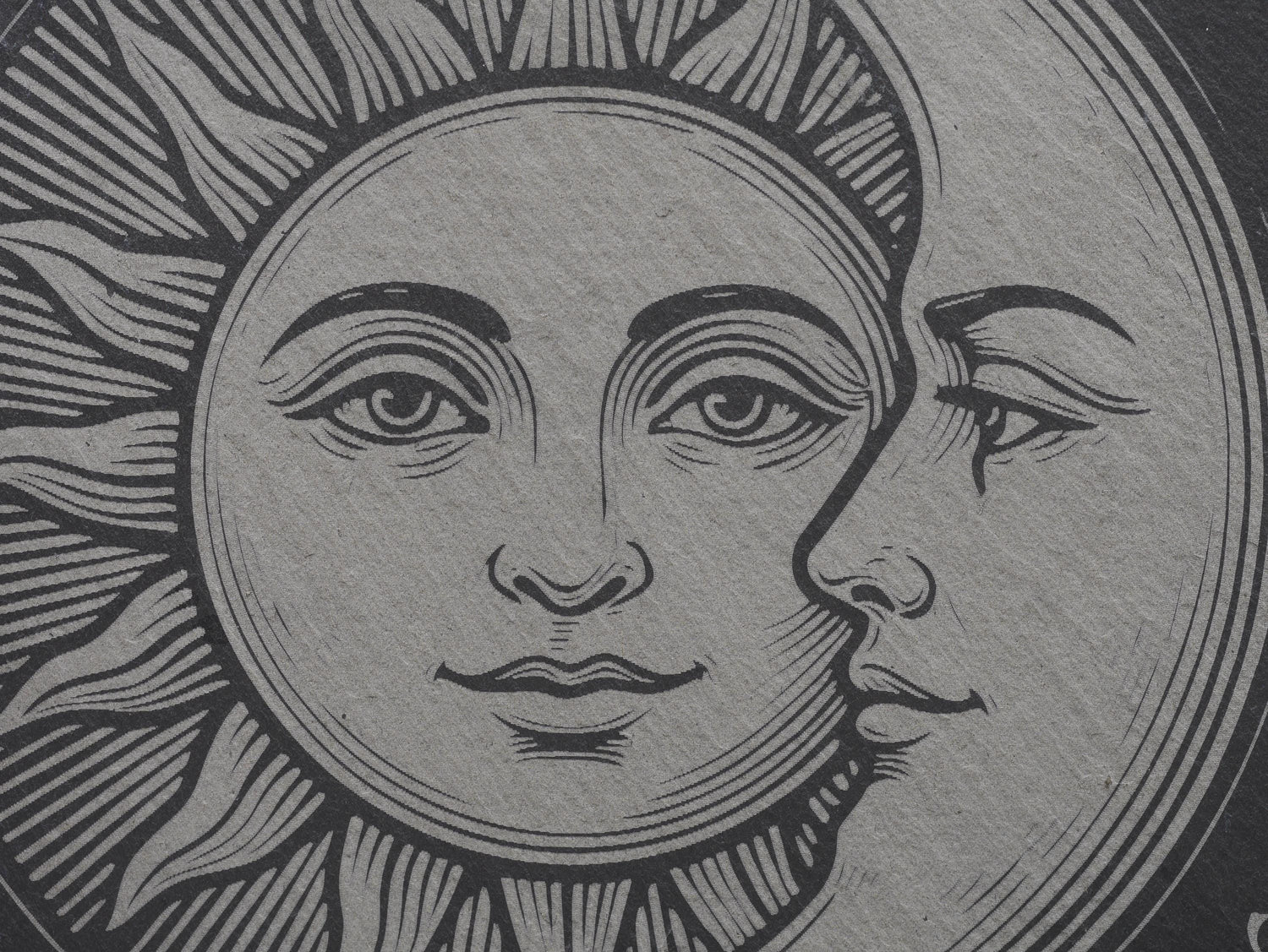 Bohemian Sun &amp; Moon Pendulum Board on Natural Slate -Divination - Altar Piece