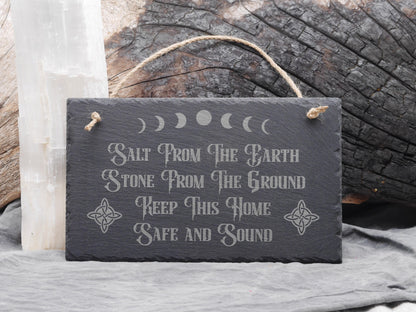 Pagan | Witchy Household Blessing Slate Sign - Salt from the Earth