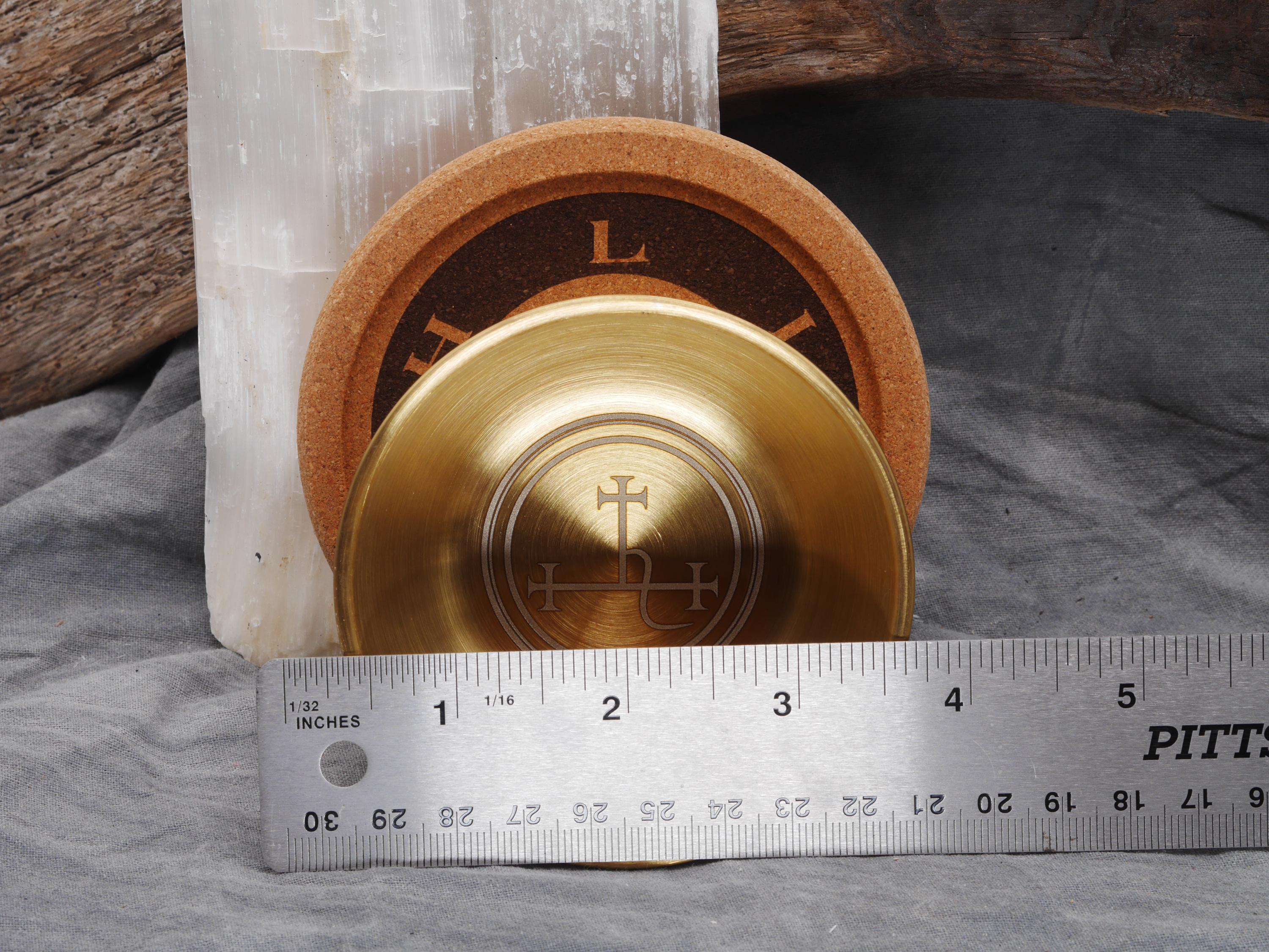 Gold Tone Lilith Mini Altar Set - Offering / Candle Bowl and Cork Tray