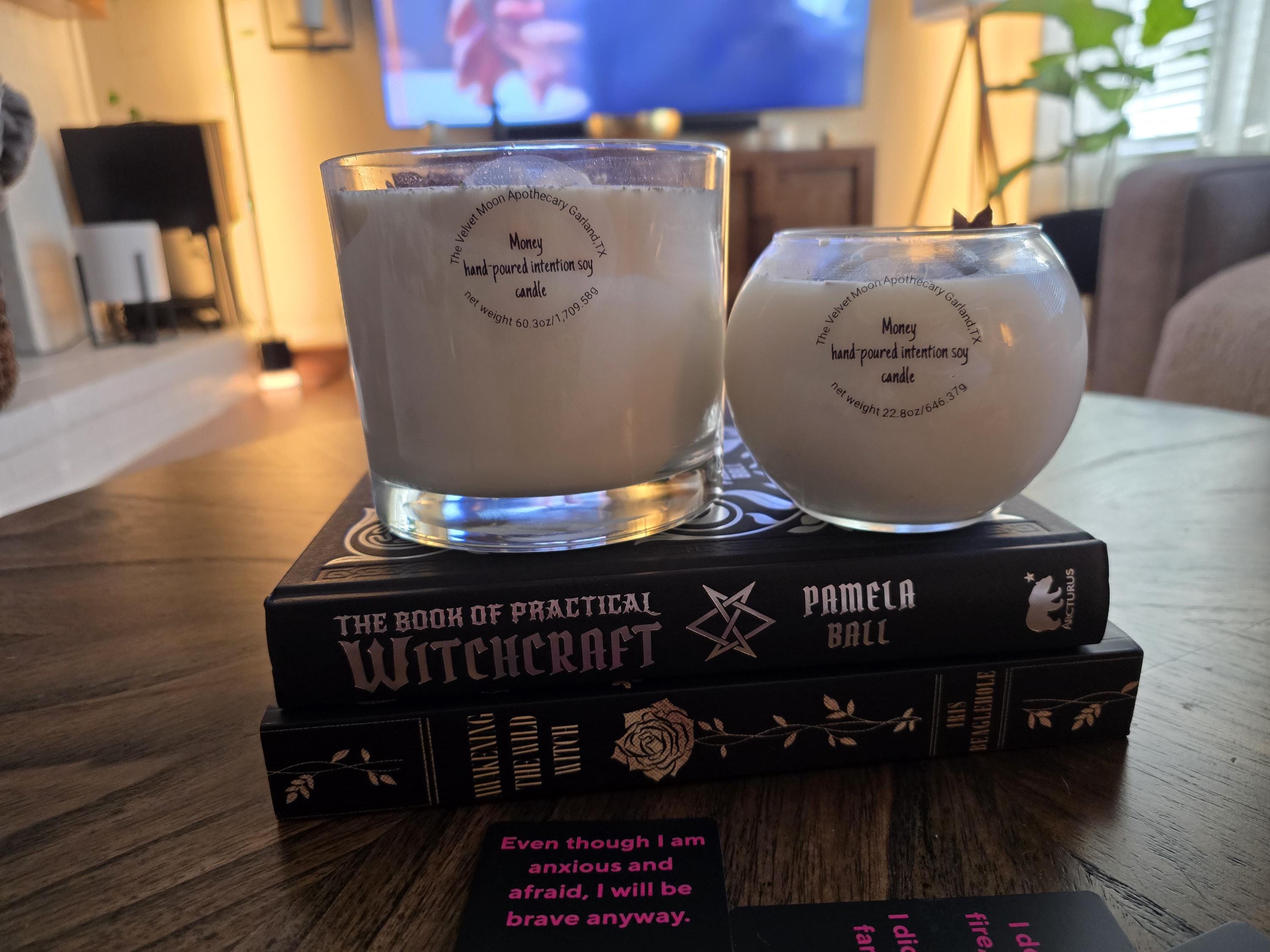 Love Attraction Intention Candle: Rose Quartz, Carnelian, Herbs, Flowers