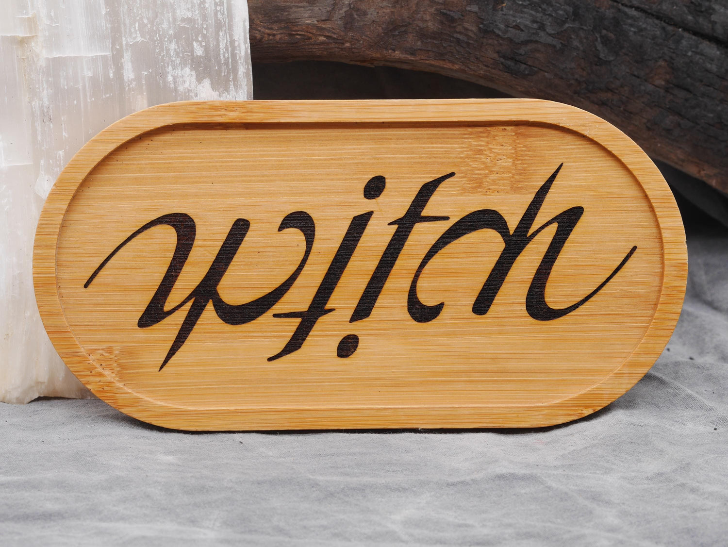 Bamboo WITCH Altar Tray / Trinket Holder