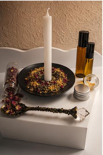 Fire Elemental Ritual Kit | Manifestation, Confidence, Candle Magic, Crystals