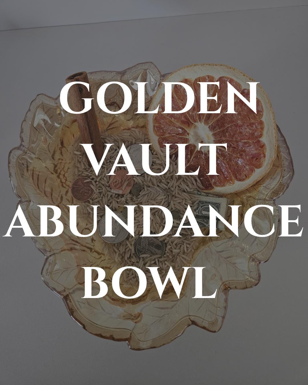 Vintage Amber Carnival Glass Abundance Bowl Kit | Prosperity Ritual Set, Wealth Manifestation Altar