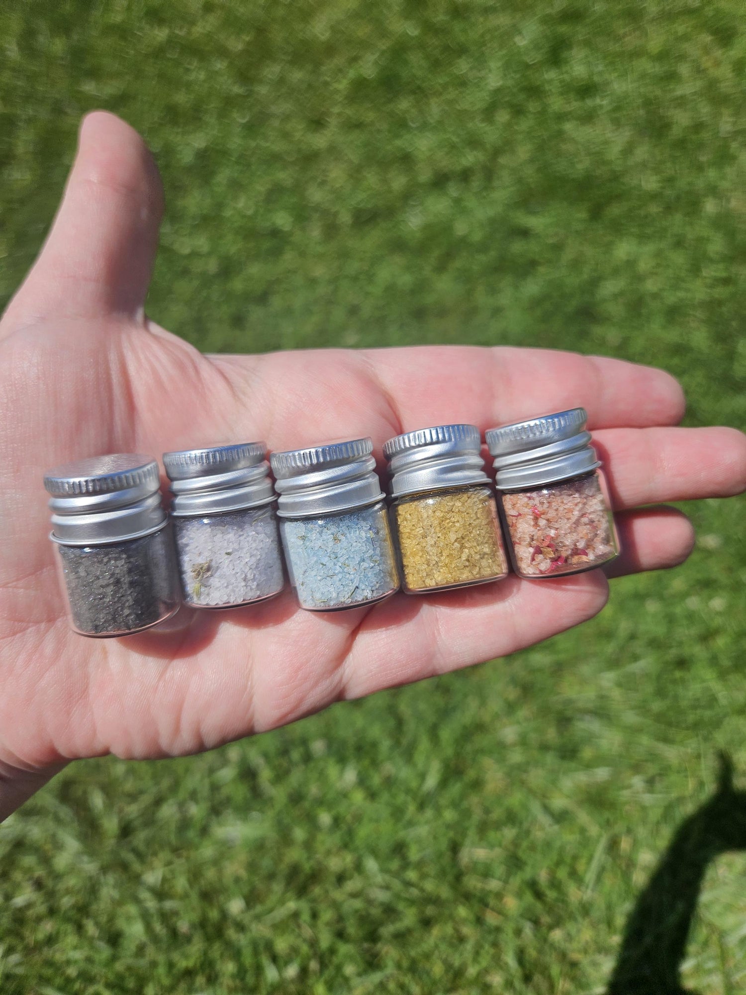 Ritual Salt Sample Set | Moon Phase Herbs, Crystals for Protection, Prosperity, Intuition