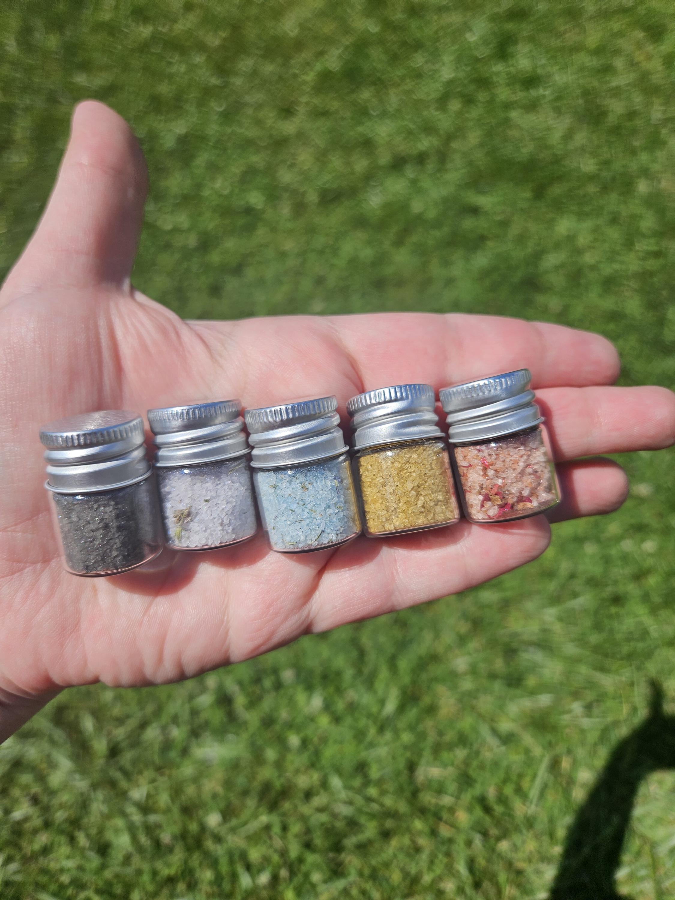 Ritual Salt Sample Set | Moon Phase Herbs, Crystals for Protection, Prosperity, Intuition