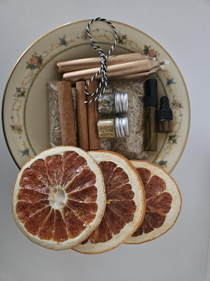 Vintage Floral Ceramic Abundance Bowl Kit | Prosperity Ritual, Wealth Altar